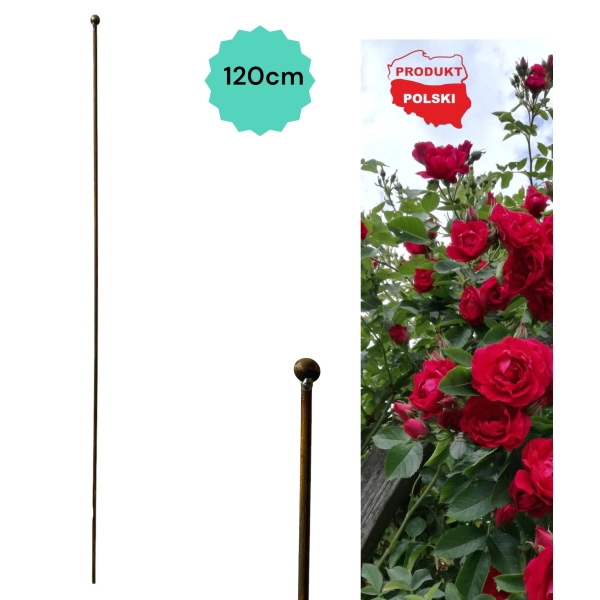 PALIK TYCZKA DO ROŚLIN 120CM PODPORA POMIDORÓW KWIATY METALOWA SOLIDNA